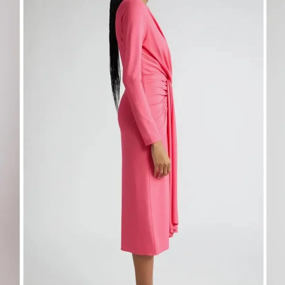 Micheal Kors Collection Pink Knot Midi Dress in Pink size 0
